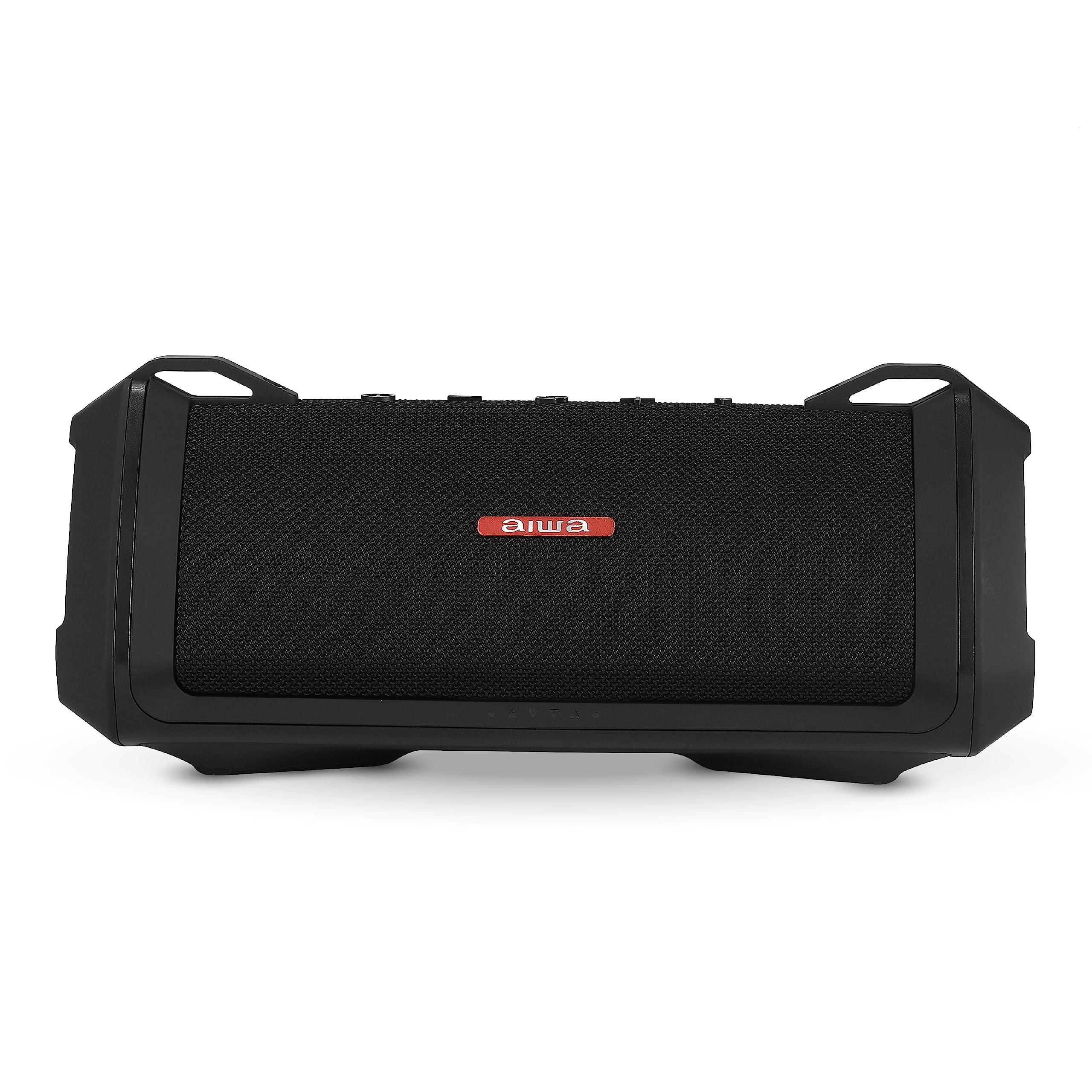 Aiwa Aiwa Exos-3 Waterproof Bluetooth Speaker, 60W Peak Power, 20-Hour Playtime, Stereo Sound, USB-C Charging, IPX7 Waterproof, Wireless Pairing, Perfect for Outdoor Adventures