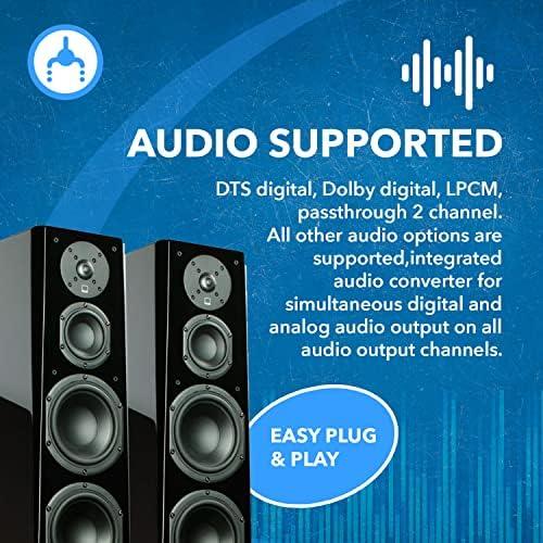 OREI OREI 4K Multi HDMI Viewer Quad 4 in 1 Out, Switcher 4 Ports Seamless IR Remote Support 4K @ 60Hz 1080P for PS4/PC/DVD/Security Camera, HDMI Switch Optical Audio L/R Output - UHD-401MV