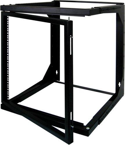 VC VERTICAL CABLE 16U Open Wall Mount Frame Rack with Hinge - Adjustable Depth 18"-30"
