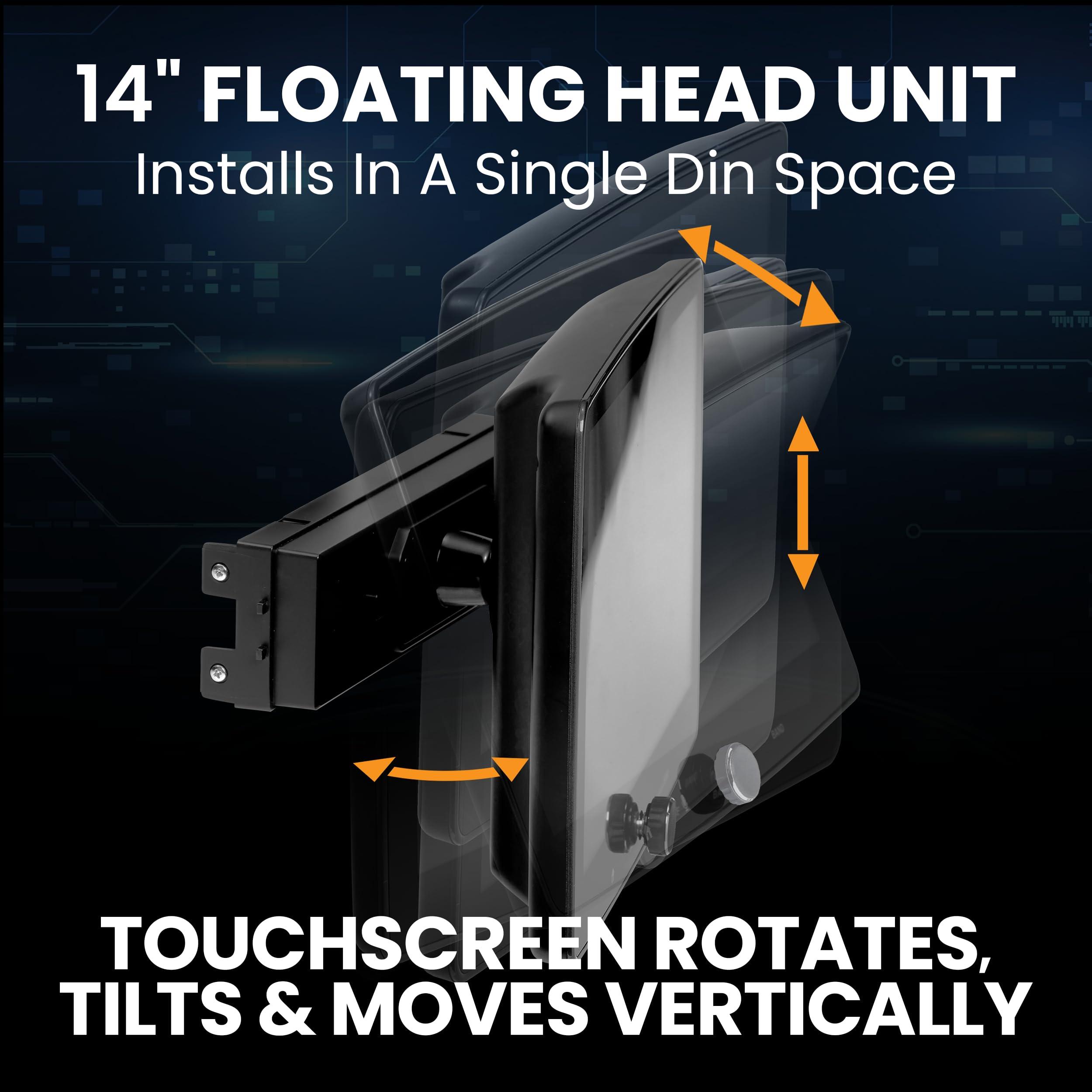 BOSS Audio Systems BOSS Audio Systems BCPA14 Car Stereo - Apple CarPlay, Android Auto, Single Din, 14 Inch Capacitive LCD Touchscreen, Bluetooth, No DVD CD Player, AM/FM Radio Receiver, Multicolor Illumination