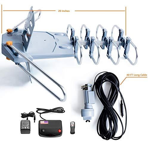 McDuory McDuory Amplified Digital Outdoor HDTV Antenna 150 Miles Long Range - 360 Degree Rotation Infrared Control - Tools Free Installation - Support 2 TVs