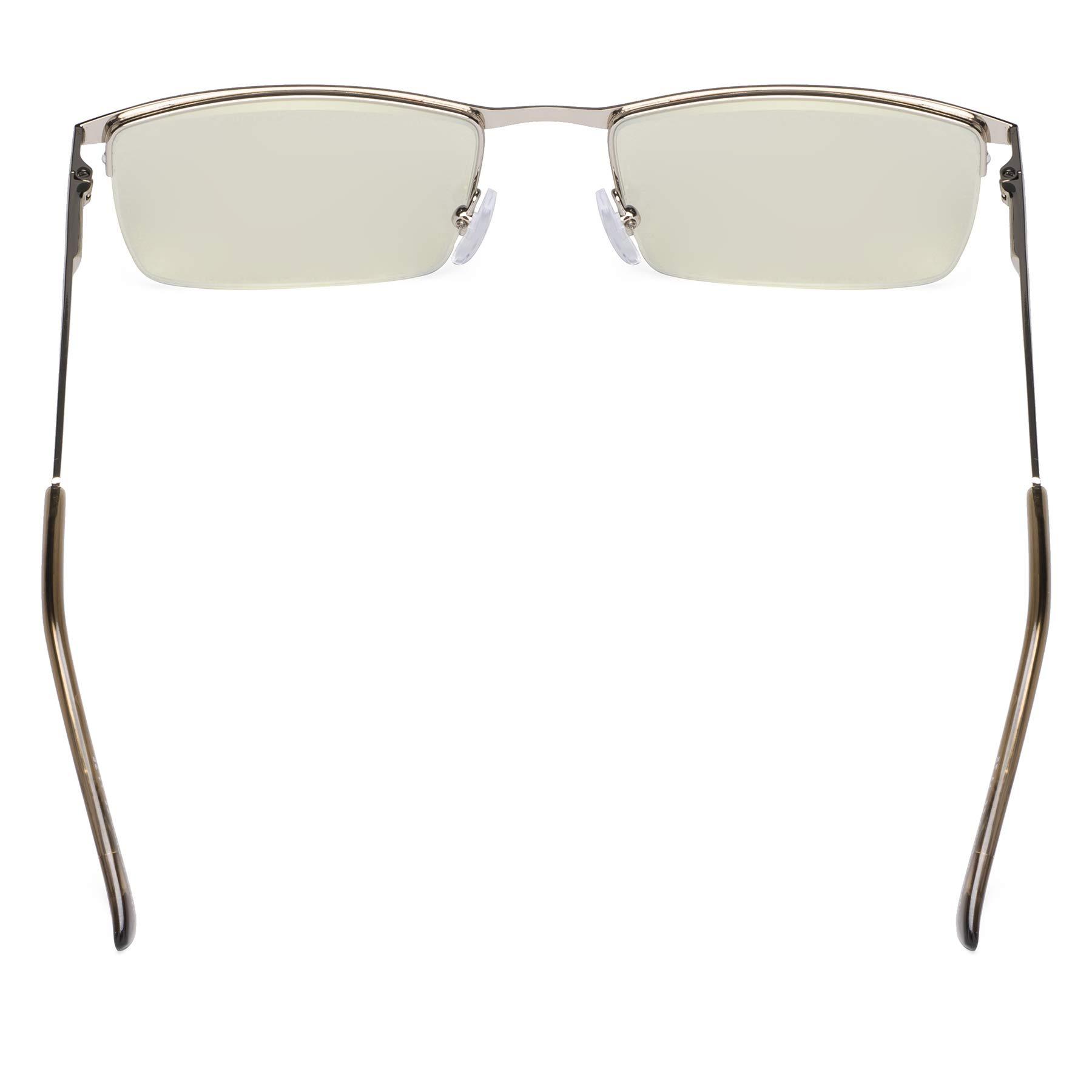 CessBlu CessBlu UV Protection,Anti Blue Rays,Half-rim Computer Reading Glasses (Silver) +0.75