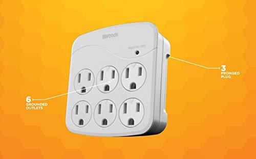 Woods Woods 41076 Surge Protector with 6 Power, 6-Outlet 1440J of Protection