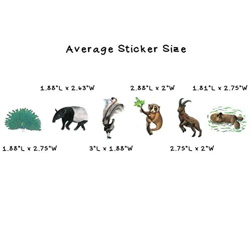 allydrew allydrew Waterproof Vinyl Stickers for Water Bottles, Laptop, Phones, Skateboards, Decals for Teens, 80pcs, Safari Animals