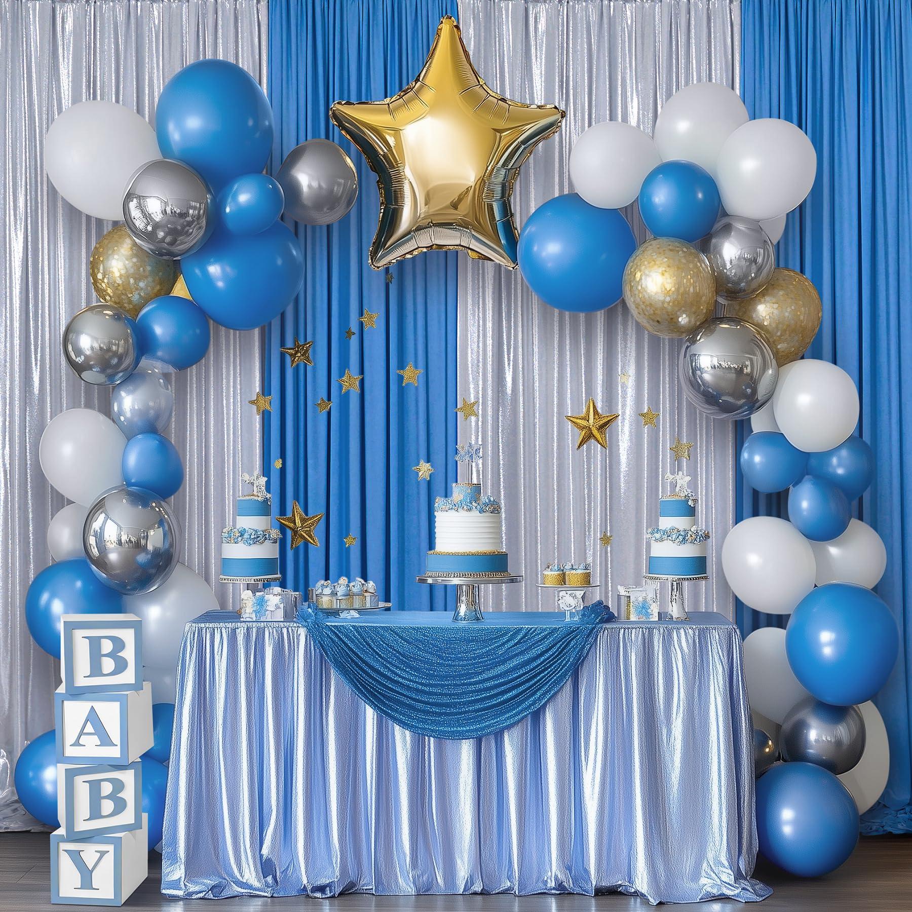 Outpain Outpain Thick 10 ft x 10 ft Silver Sequin Backdrop Curtain for Parties, Wrinkle Free Glitter Photo Backdrop Drapes 2 Panels 5x10ft Silver Back Drop Cloth for Wedding Christmas Photography Background