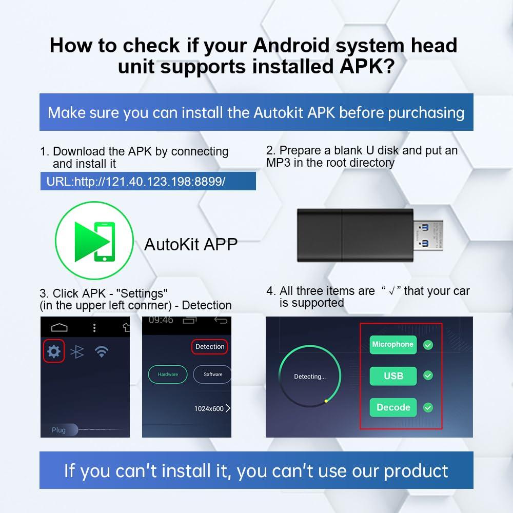 Carlinkit CarlinKit CarPlay Dongle only for Car with Android Head Unit System 4.4.2+,New Upgrade Version,Built-in APK App,Support Wired/Wireless CarPlay,Wired/Wireless Android Auto,Online Upgrade etc.