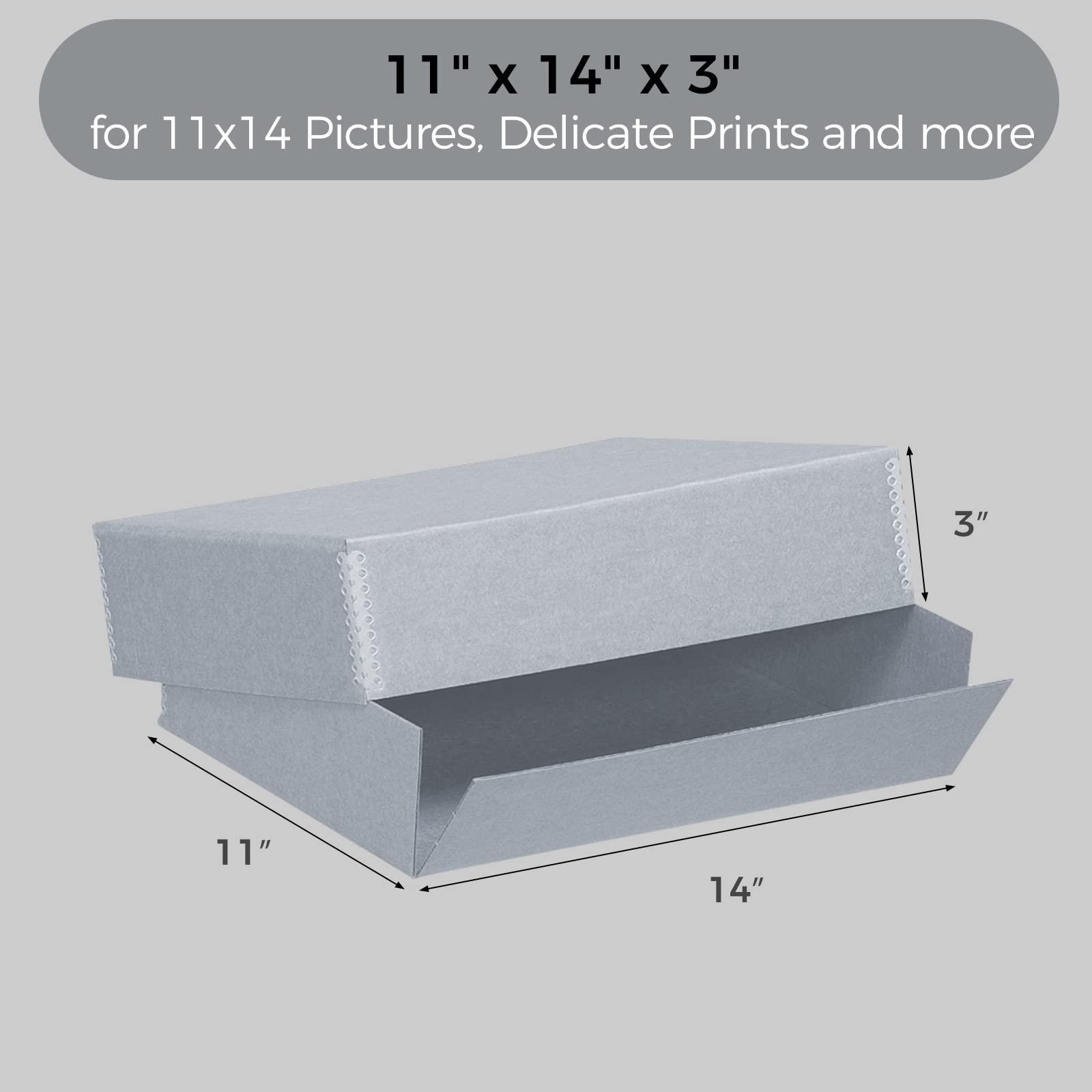 Lineco Lineco, Archival Storage Box, Museum Preservation Organizer with Drop Front Design, Acid-Free with Metal Edge, Preserves Picture Longevity, Photos, Documents, Crafts, DIY, 11x14