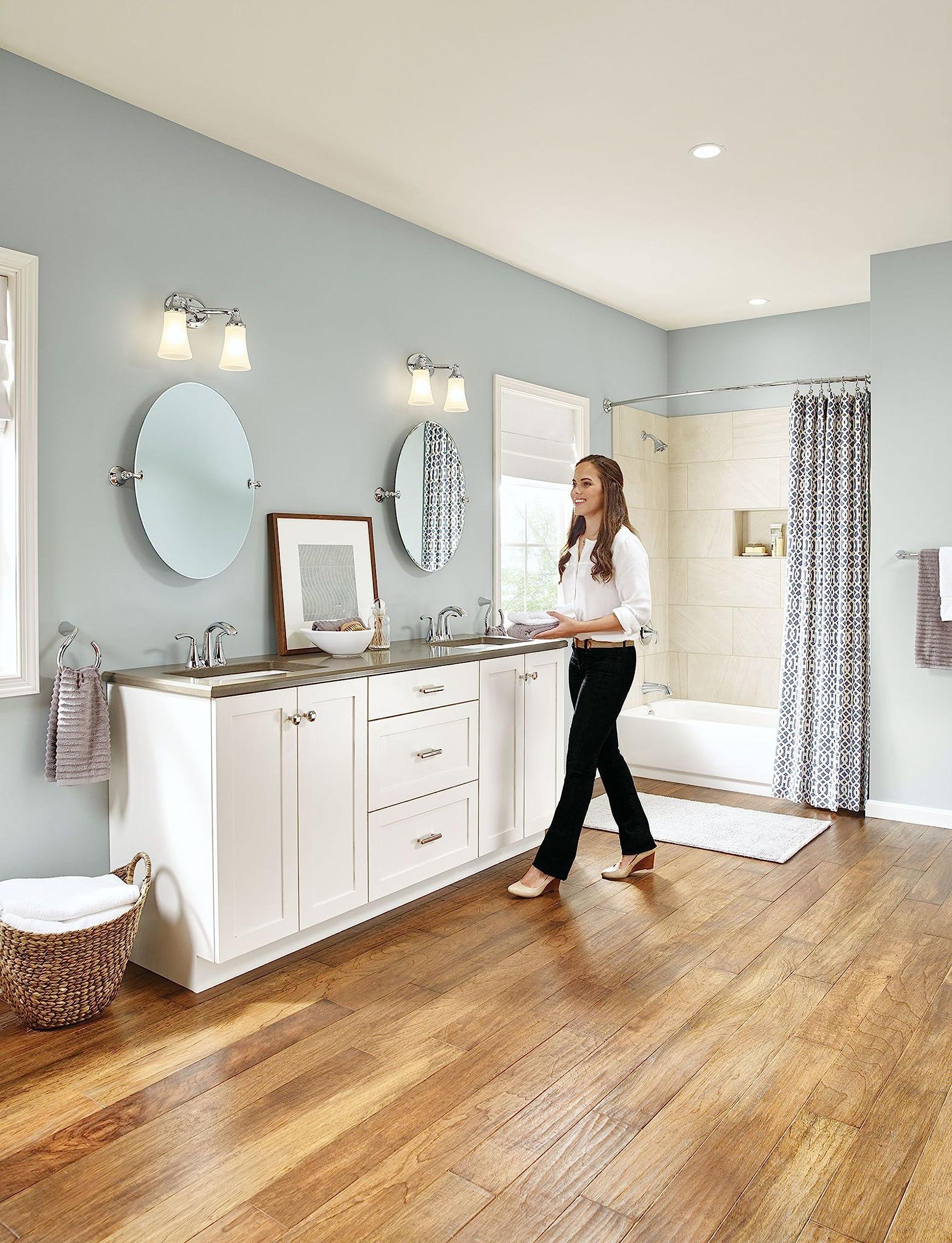 Moen Moen Glyde Chrome Two-Handle High Arc Centerset Bathroom Faucet, 6172