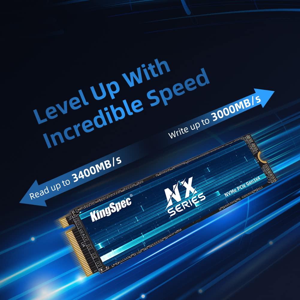 KingSpec KingSpec 2TB M.2 NVMe Gen3x4 SSD, High Speed M.2 2280 PCIe SSD - up to 3400 MB/s, Internal SSD with 3D NAND Flash, for Desktop/Laptop/All-in-one(2280,2TB)