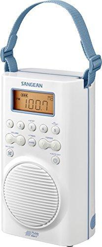 Sangean Sangean H205 Shower Radio AM/FM Waterproof, Weather Alert, Digital Tuning, White