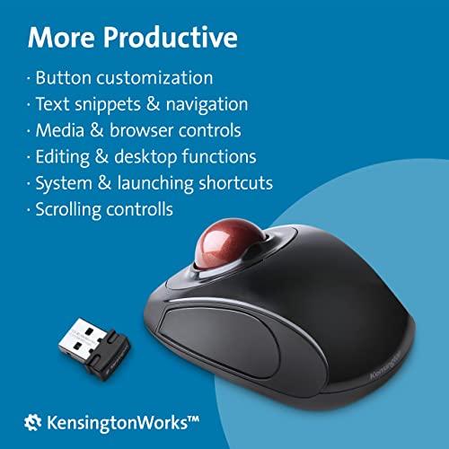 Kensington Kensington Orbit Wireless Trackball Mouse with Touch Scroll Ring (K72352US),Black