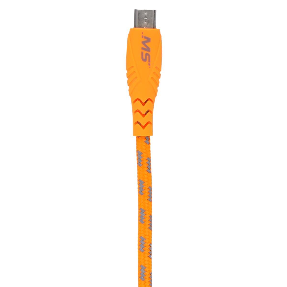 Mobile Spec Mobile Spec MB06714 10 Foot Micro to USB Hi-Visability Charge and Sync Cable - Orange