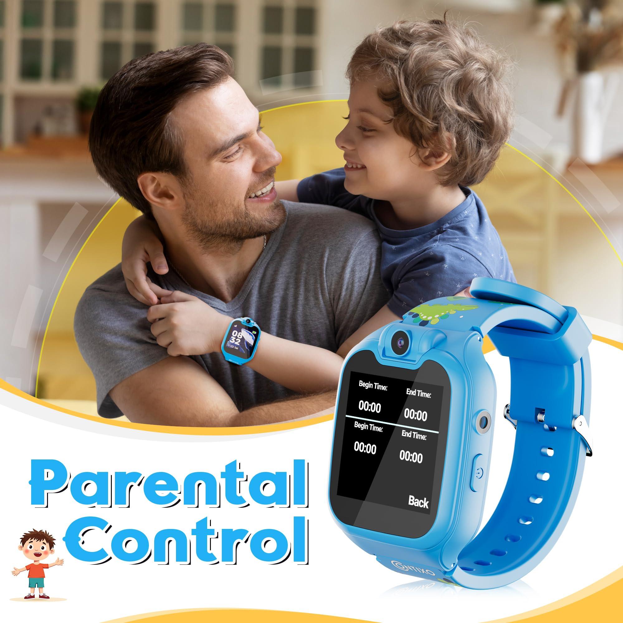 Contixo Contixo Kids Smart Watch-HD Touch Screen Educational Smartwatch with Camera, Video & Audio Recording, MP3 Music Player for Kids 3-12 Year Old Boys and Girls Children-Blue