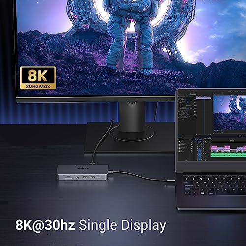 UGREEN UGREEN Revodok Pro 211 Laptop Docking Station 11 in 1 USB C Dock Dual HDMI 4K@60Hz Single 8K@30Hz 10Gbps Data Port 100W PD Gigabit Ethernet, SD/TF Card Reader Compatible for Thinkpad, Zenbook and more