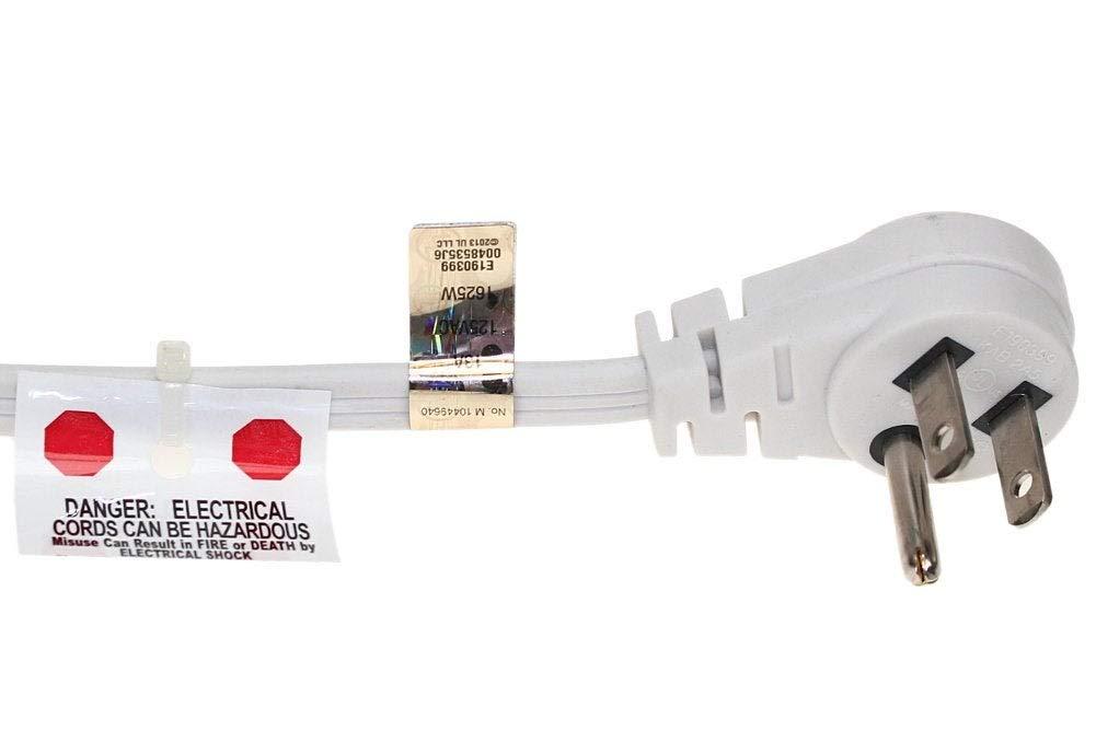 SF Cable SF Cable 12Ft 16 AWG Grounded 3-Outlet Flat Angle Extension Power Cord, 13A, 125V, White - Compitable for Small Home/Office appliances