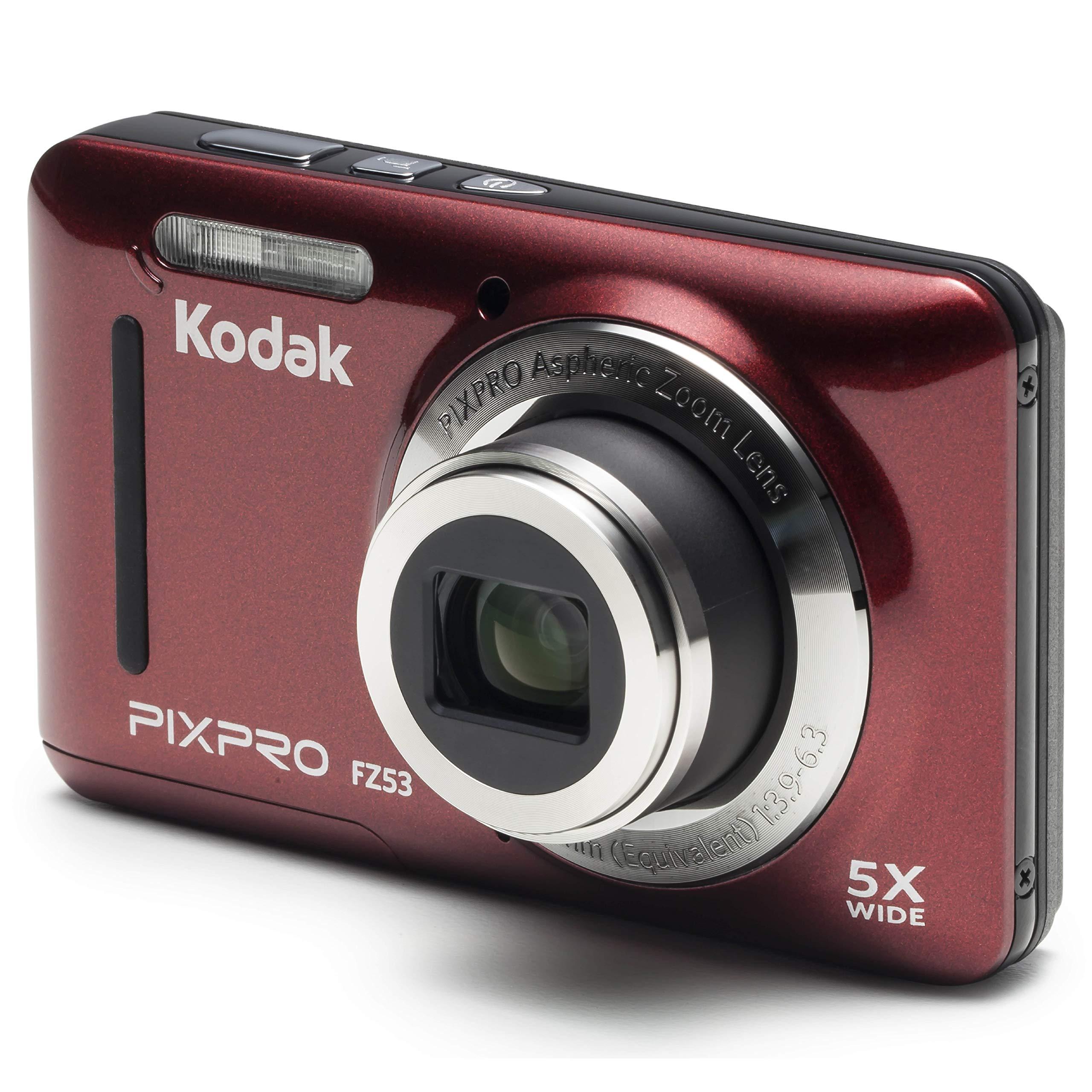 KODAK Kodak PIXPRO Friendly Zoom FZ53-RD 16MP Digital Camera with 5X Optical Zoom and 2.7" LCD Screen (Red)