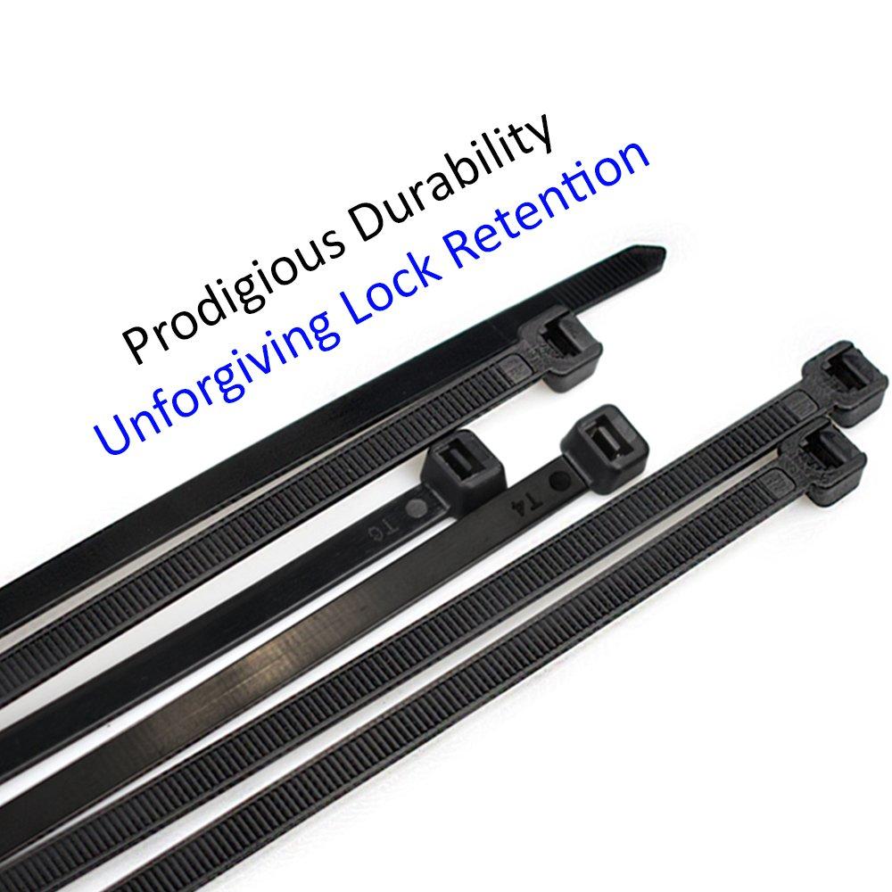 Flurhrt Cable Zip Ties Heavy Duty 26 Inch, Strong Large Black Zip Ties with 200 Pounds Tensile Strength, 50 Pieces, Long Durable Nylon Black tie wraps, Indoor and Outdoor UV Resistant, Quality Cable Ties