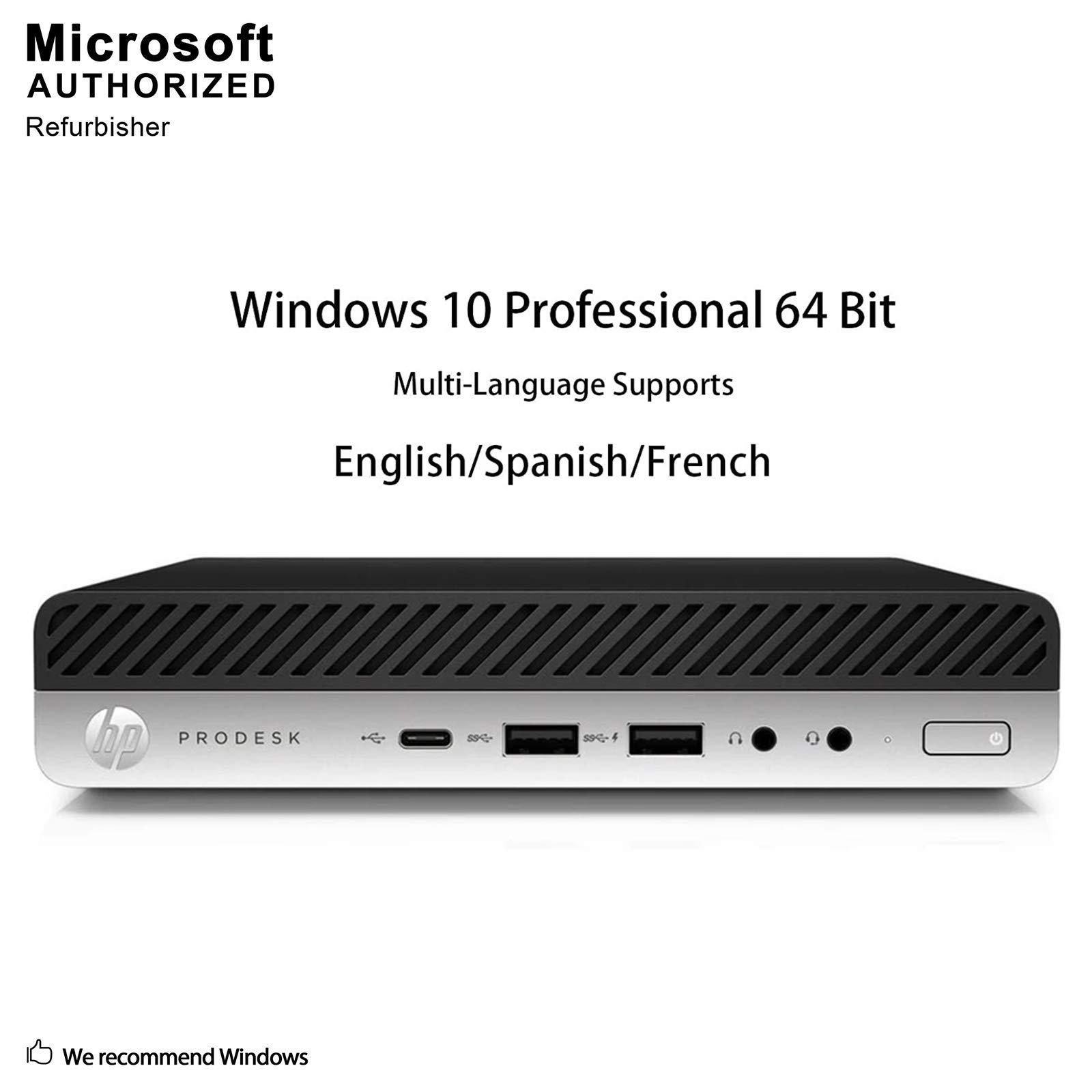 HP HP ProDesk 600 G3 Desktop Mini High Performance Business PC, Intel Quad Core i5-7500T 2.7GHz, 8G DDR4, 1T SSD, WiFi, BT, DP, Windows 10 Pro 64 Language Supports English/Spanish/French(Renewed)