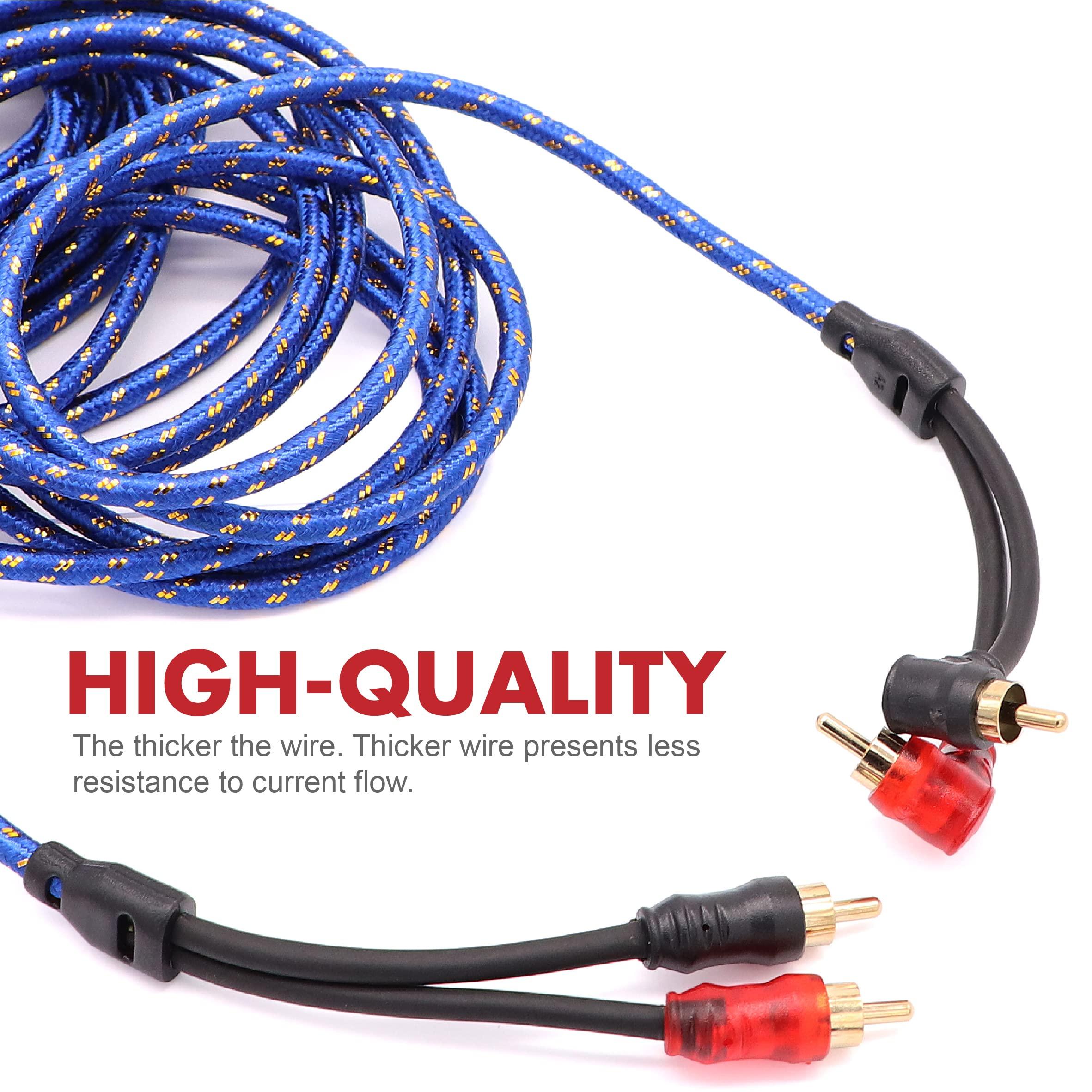 Jeemitery 0 Gauge Car Amp Wiring Kit up to 3000W Car Amplifier Installation Wiring Helps You Make Connections and Brings Power to Your Radio, Subwoofers Speakers