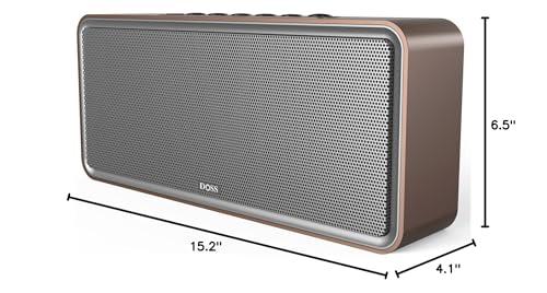 DOSS DOSS SoundBox XL Bluetooth Speaker with Subwoofer, 32W Loud Sound with Booming Bass, Dual DSP Technologies, 10H Playtime, USB-C, TWS, 2.1 Audio Channel for Home, Indoor and Office - Gold