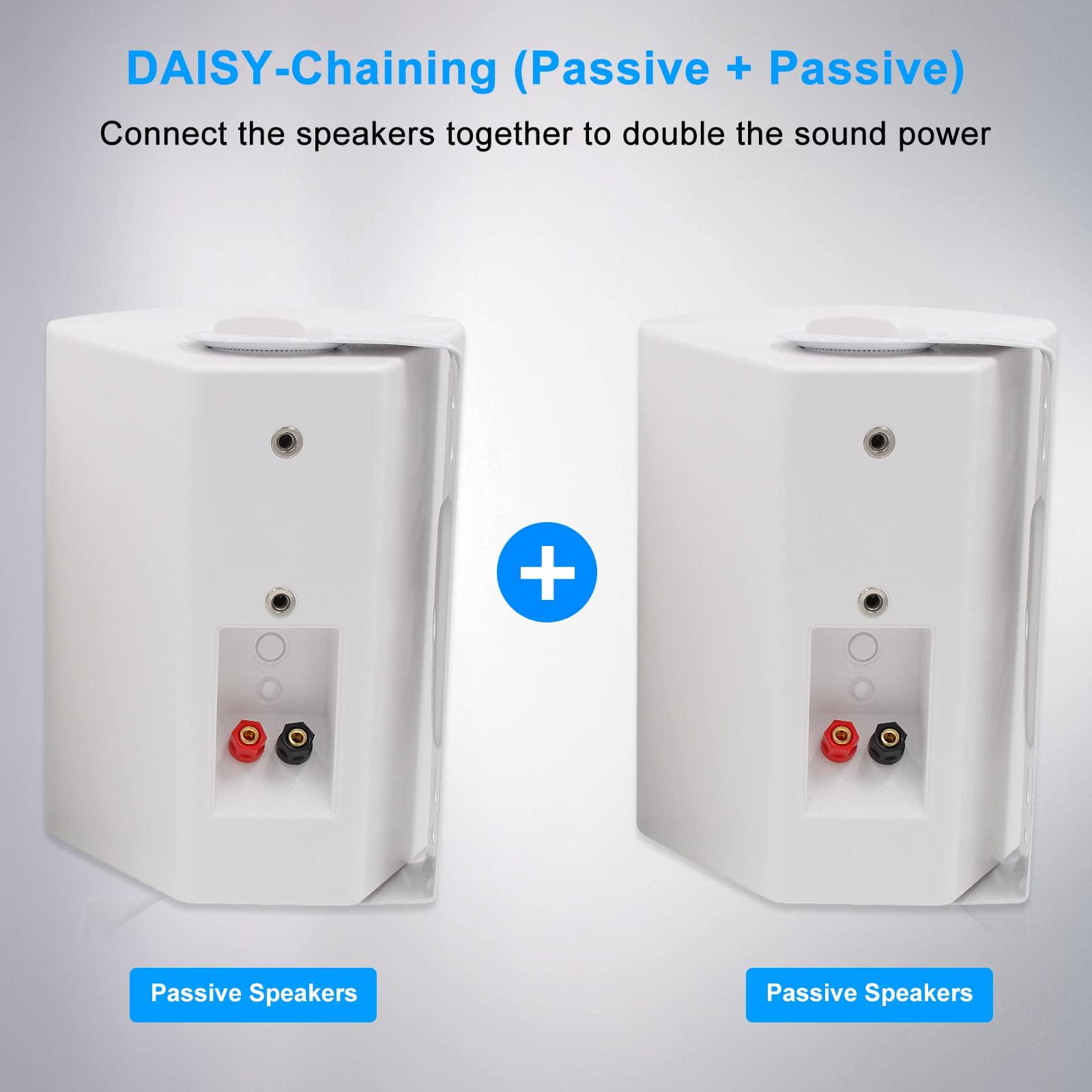 Herdio Herdio 5.25 Inches 600 Watts Passive Indoor Outdoor Speakers Wired Waterproof,Wall Mount Speakers with Loud Volume Suitable for Patio,Garden Home Theater