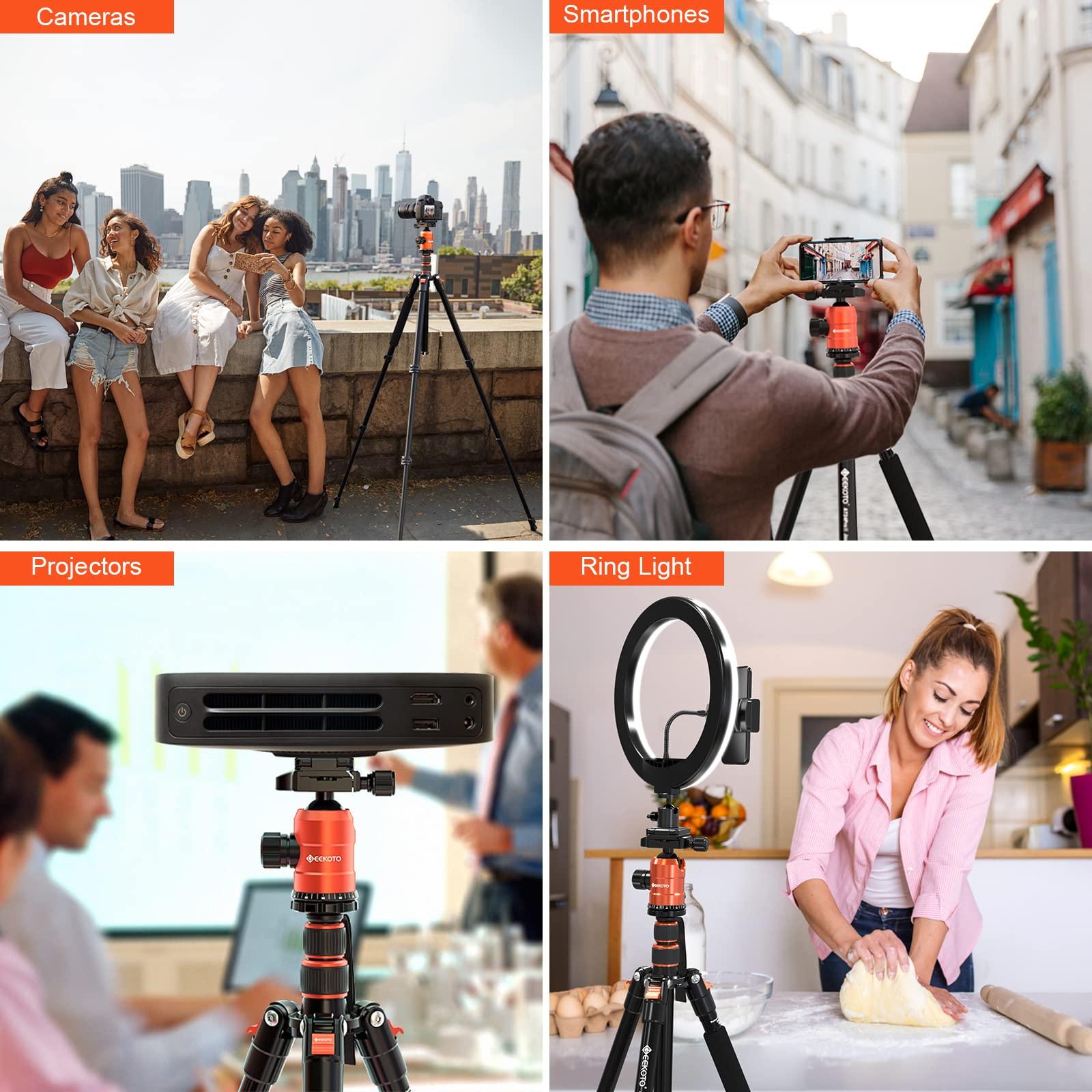 GEEKOTO [Upgrade Version] GEEKOTO 77'' Tripod, Aluminum Camera Tripod Monopod, Foldable DSLR Tripod for Travel, Compact Tripod with 360 Panorama Ball Head Quick Release Plate for Travel and Work