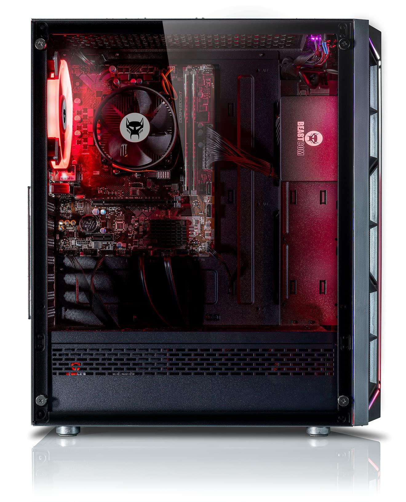 BEASTCOM BEASTCOM Q3 Essential Gaming, Gaming PC, AMD Ryzen 5 6X 4.20GHz 12 Threads, 4K Vega Radeon Graphics, 32GB RAM, 1TB SSD, HDMI, USB 3.2, WiFi, Windows 11 Pro