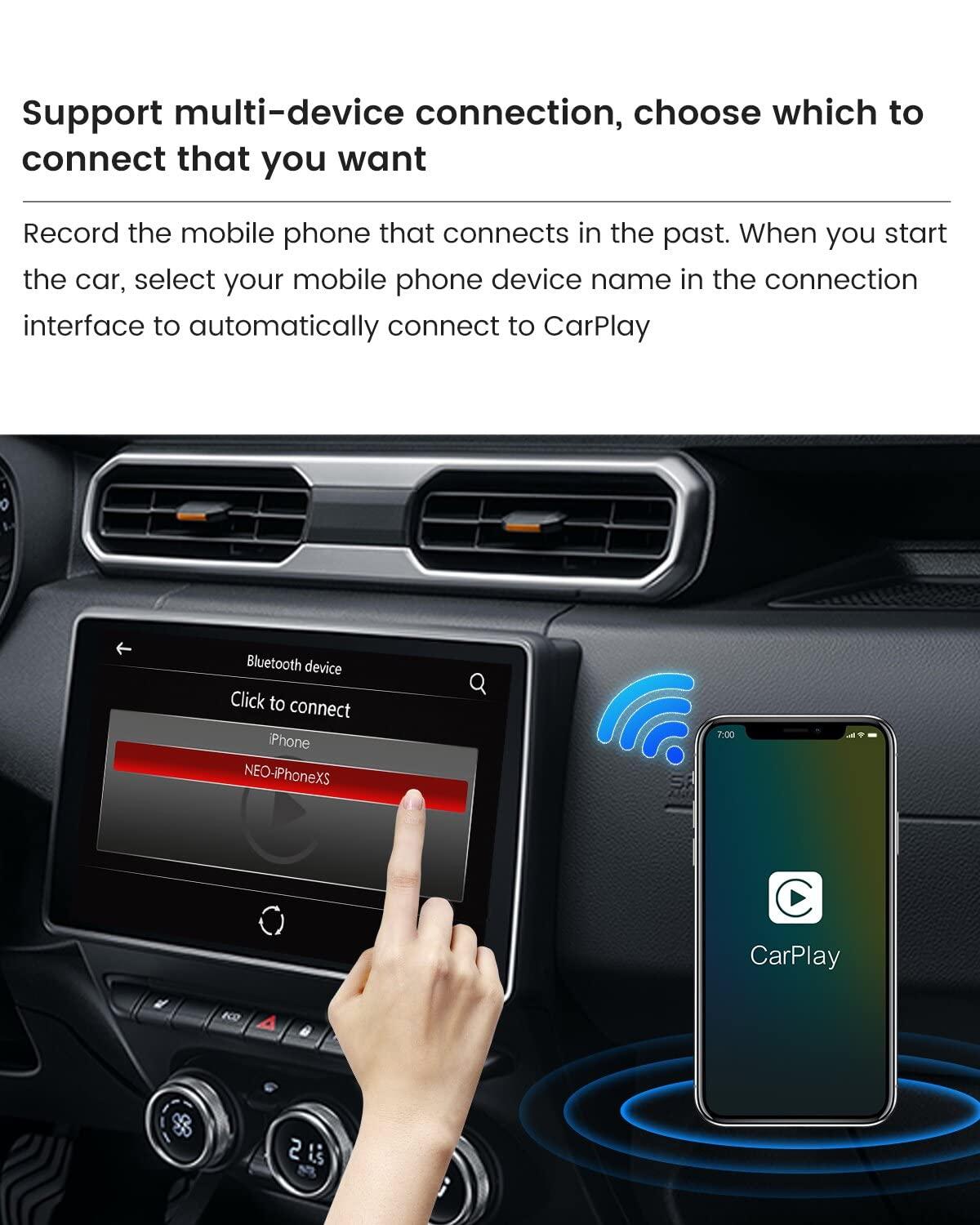 Carlinkit 2023 Wireless CarPlay Adapter CarlinKit 3.0 for Factory Wired CarPlay Cars Model Year: 2016 to 2018, for VW Audi Ford Sync 3 Mazda Mercedes Honda Chevy Subaru Porsche Hyundai Kia Lexus Gmc Acura