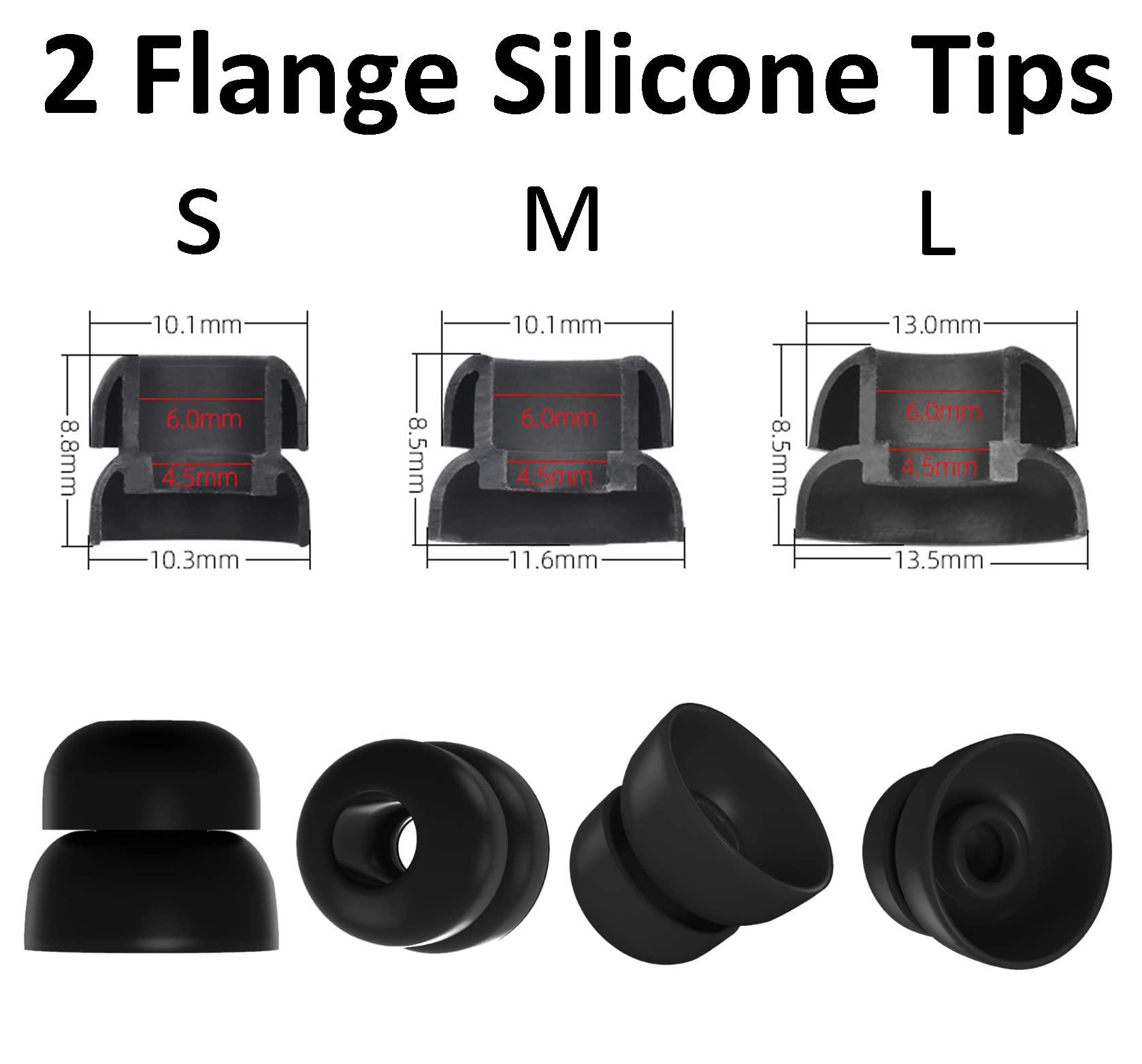 A-Focus A-Focus for Soundcore Space A40 P3i P20i P30i P40i Ear Tips Kit Memory Foam Double Flange Replacement Eartips Earbuds Fit in Case Compatible with Soundcore Sport X10 X20 Life A1 Black 9 Pairs