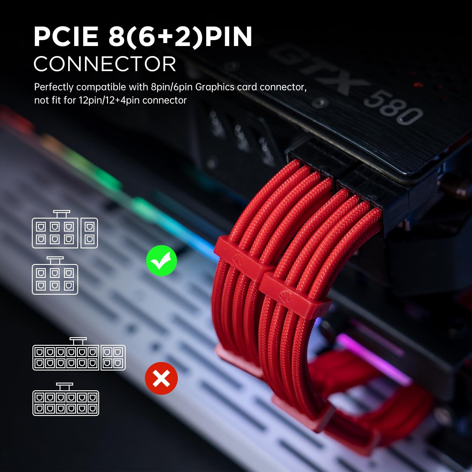 AsiaHorse AsiaHorse 16AWG PSU Cable Extension Power Cords, Customized Power Supply Mod Sleeve Extension Cable, ATX/EPS/8-pin PCI-E/6-pin PCI-E for PSU Cable