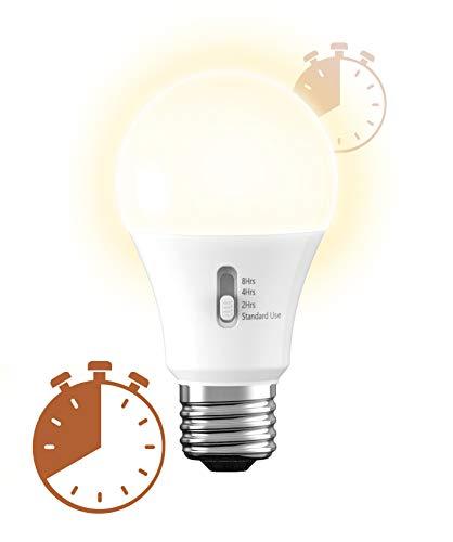 GE Lighting GE LED+ Timer A19 LED Light Bulbs, Built-in Automatic Indoor Timer Light, 8W, Soft White (1 Pack)