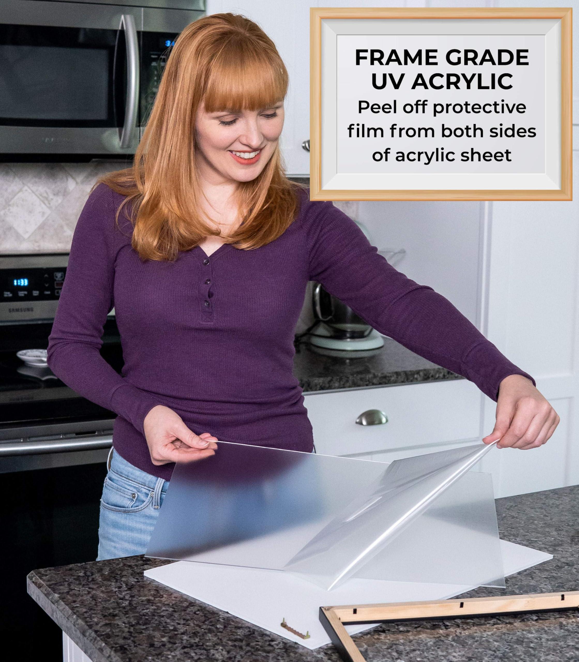 CountryArtHouse CountryArtHouse 28x38 Frame Black - Real Wood Frame Includes UV Acrylic Shatter Guard Front, Acid Free Foam Backing Board, Hanging Hardware