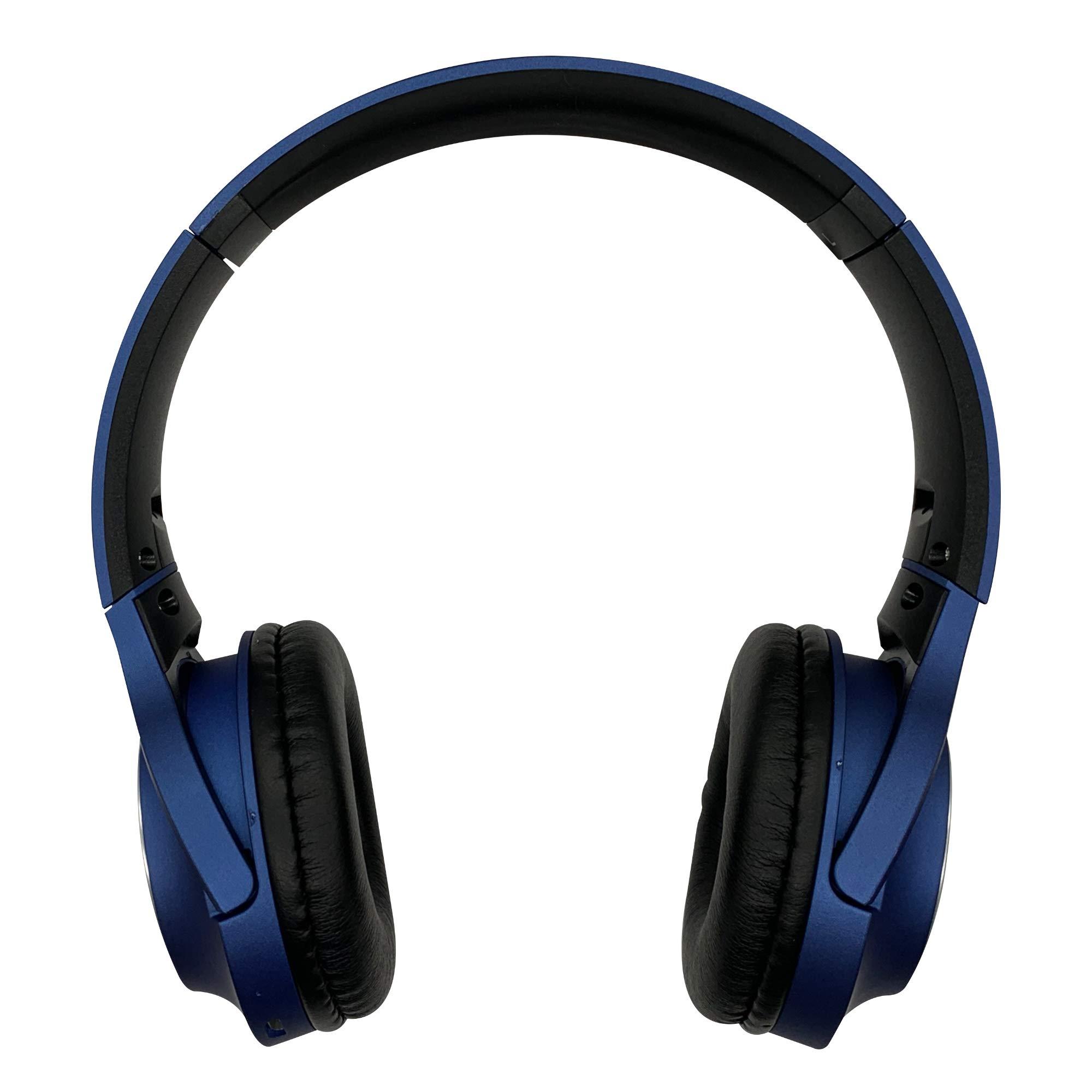 SOUNDBOUND SOUNDBOUND Hands Free Wirless Over The Head Headphones Powerful Wireless Headphones Over Ear, Comfortable Big Cup (Navy Blue)