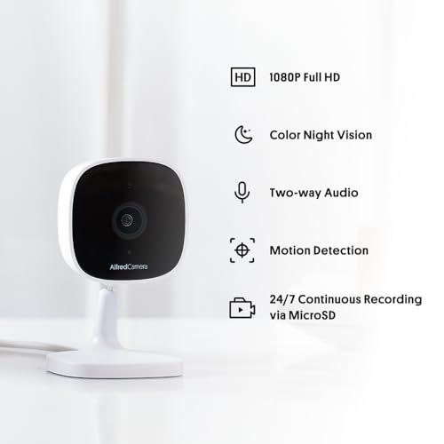 AlfredCamera AlfredCamera Indoor 1080P FHD WiFi Security Bullet Camera - AlfredCam, Plug-in Baby/Pet Monitor-Night Vision, Wide-Angle View, Continuous Recording, Stick-On Mount, Works with 2.4G WiFi