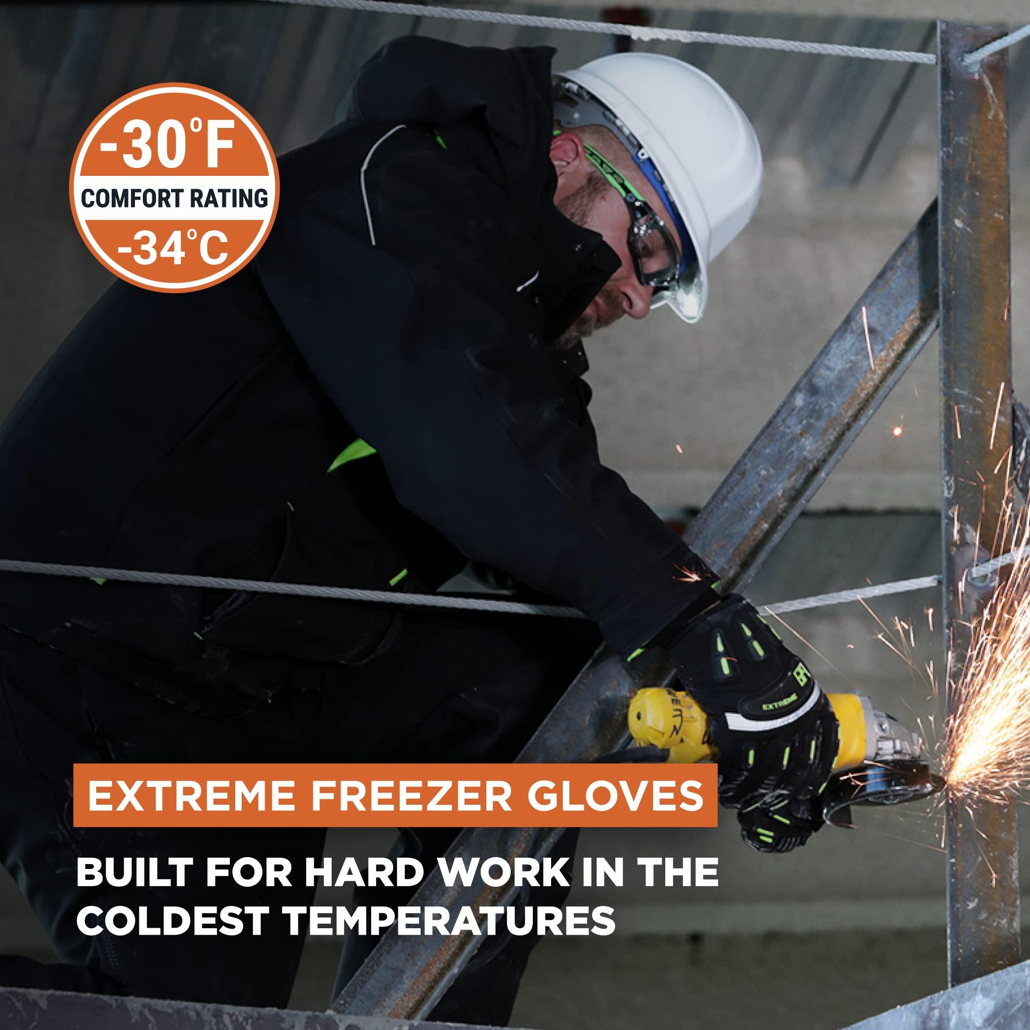 RefrigiWear RefrigiWear Insulated Extreme Freezer Gloves, Winter Work Gloves, -30 F Comfort Rating (Black, X-Large)