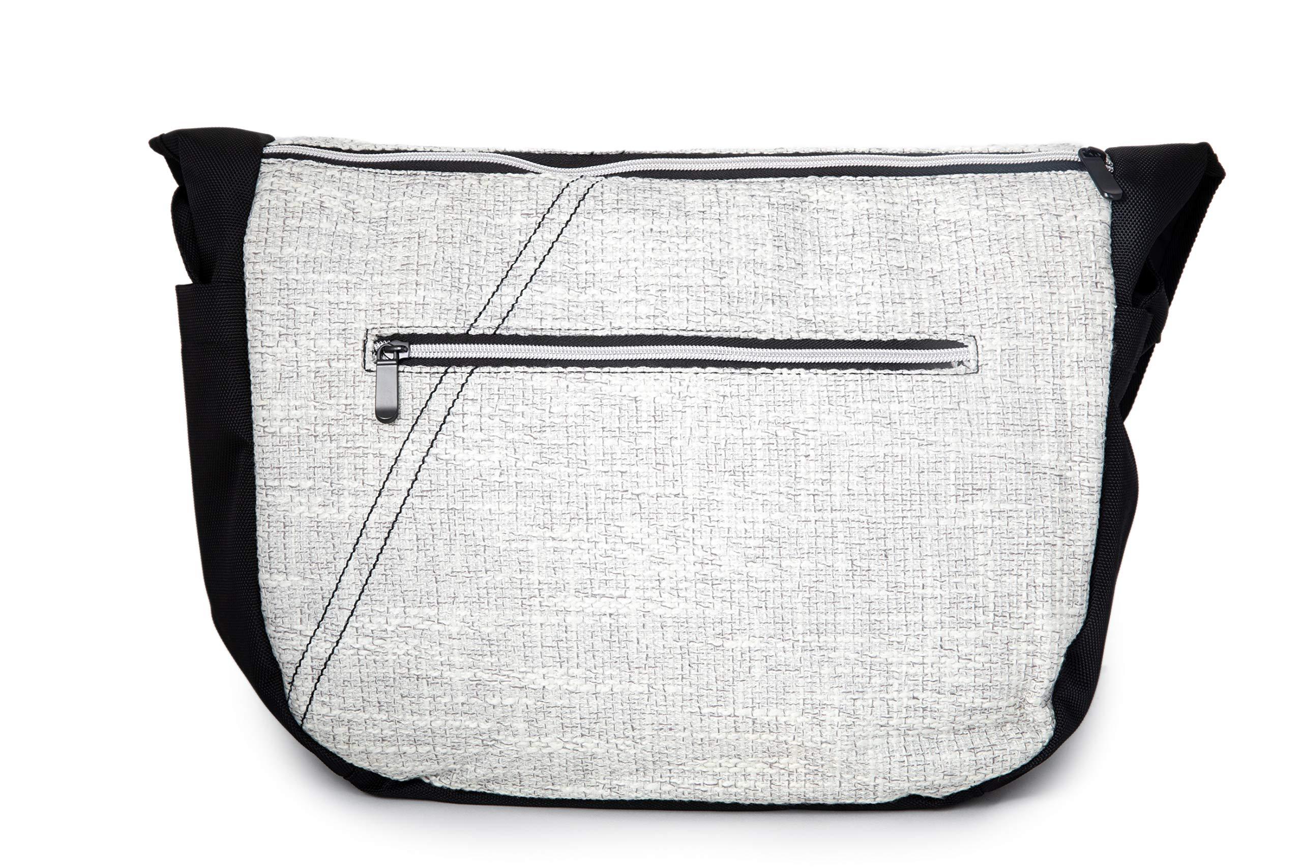 DIME BAGS DIME BAGS Messenger Bag, Laptop Carrying Case with Padded Interior, Crossbody Shoulder Bag for Computer with Durable Hempster Exterior, 11 Compartments for Organized Storage (Grey)