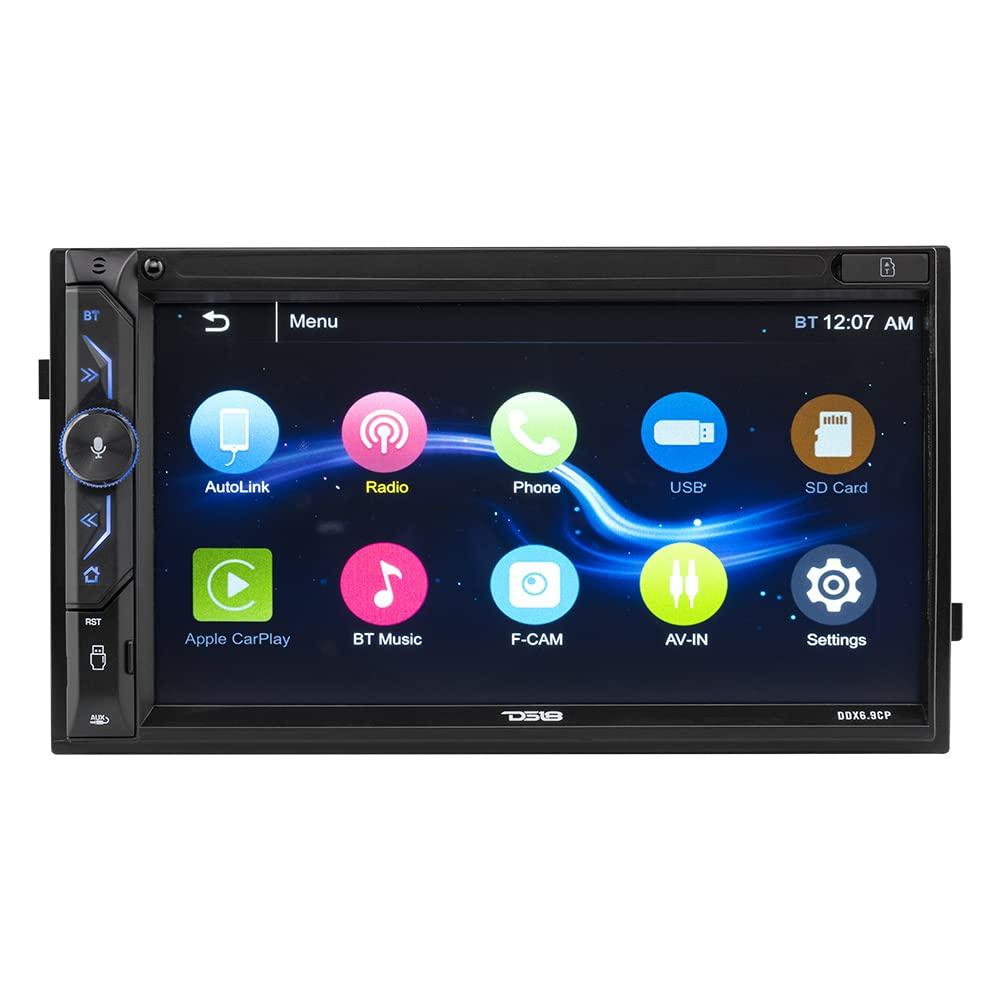 DS18 DS18 DDX6.9CP 6.9"" Touchscreen Mechless Double-Din Headunit Apple Car Play & Bluetooth, Mirror Link Android - Digital Multimedia AUX/USB/MP3/ AM/FM Radio Remote (Renewed), Black