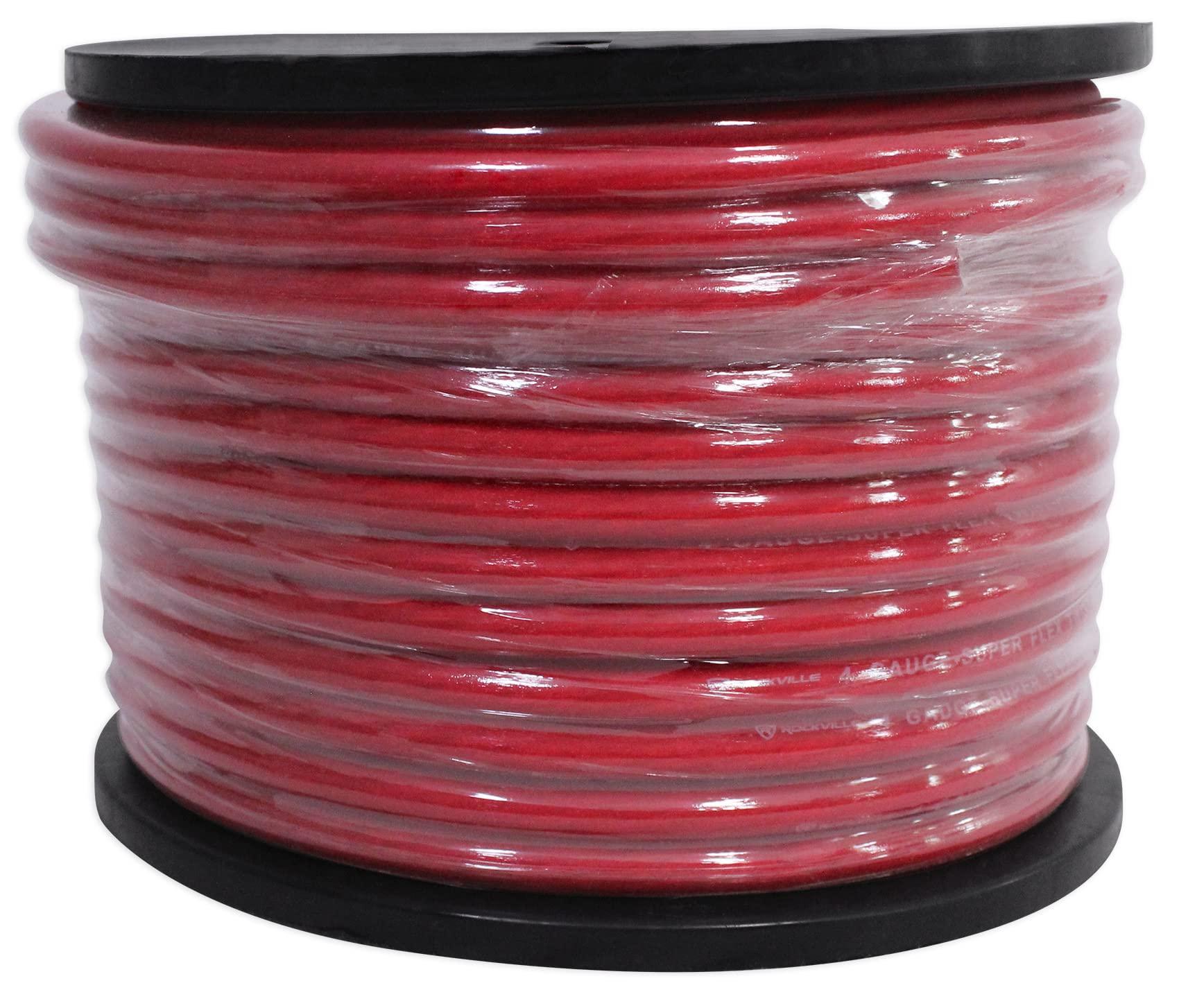 Rockville Rockville R4G150R 4 AWG Gauge 150' Car Amp Power/Ground Wire Spool