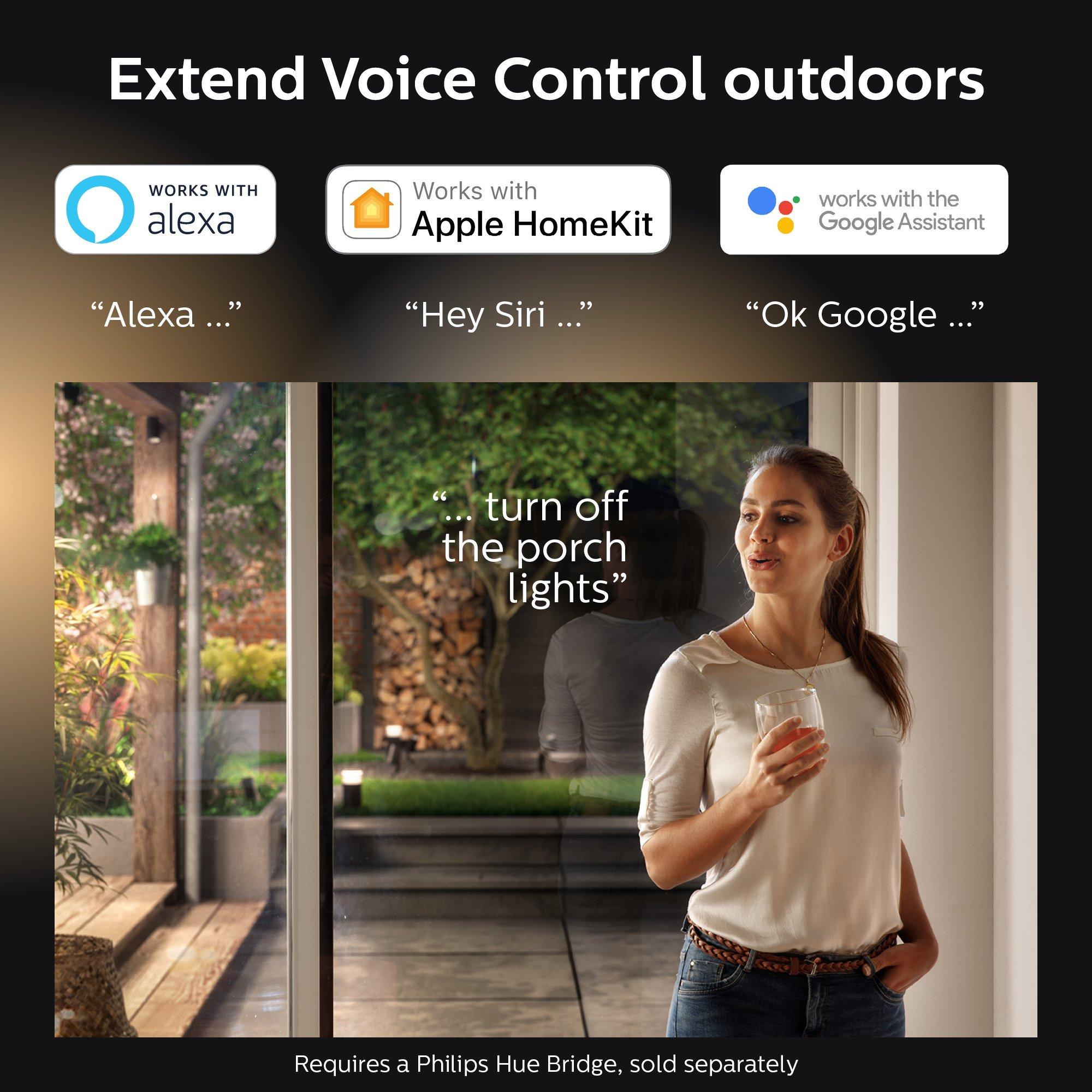 Philips Hue Philips Hue White Outdoor PAR38 13W Smart Bulbs Hub Required, 2 White PAR38 LED Smart Bulbs, Works with Alexa, Apple HomeKit and Google