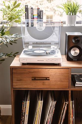 Crosley Crosley T400D-WH Fully Automatic Bluetooth 2-Speed Turntable Record Player with Built-in Preamp, White