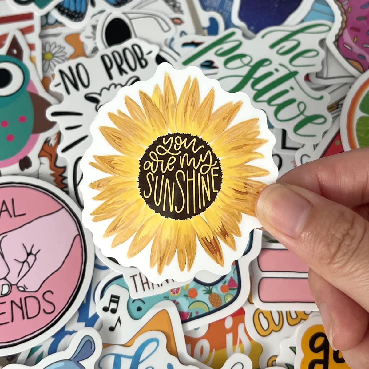 allydrew allydrew Waterproof Vinyl Stickers for Water Bottles, Laptop, Phones, Skateboards, Decals for Teens, 100pcs, Groovy Vibes