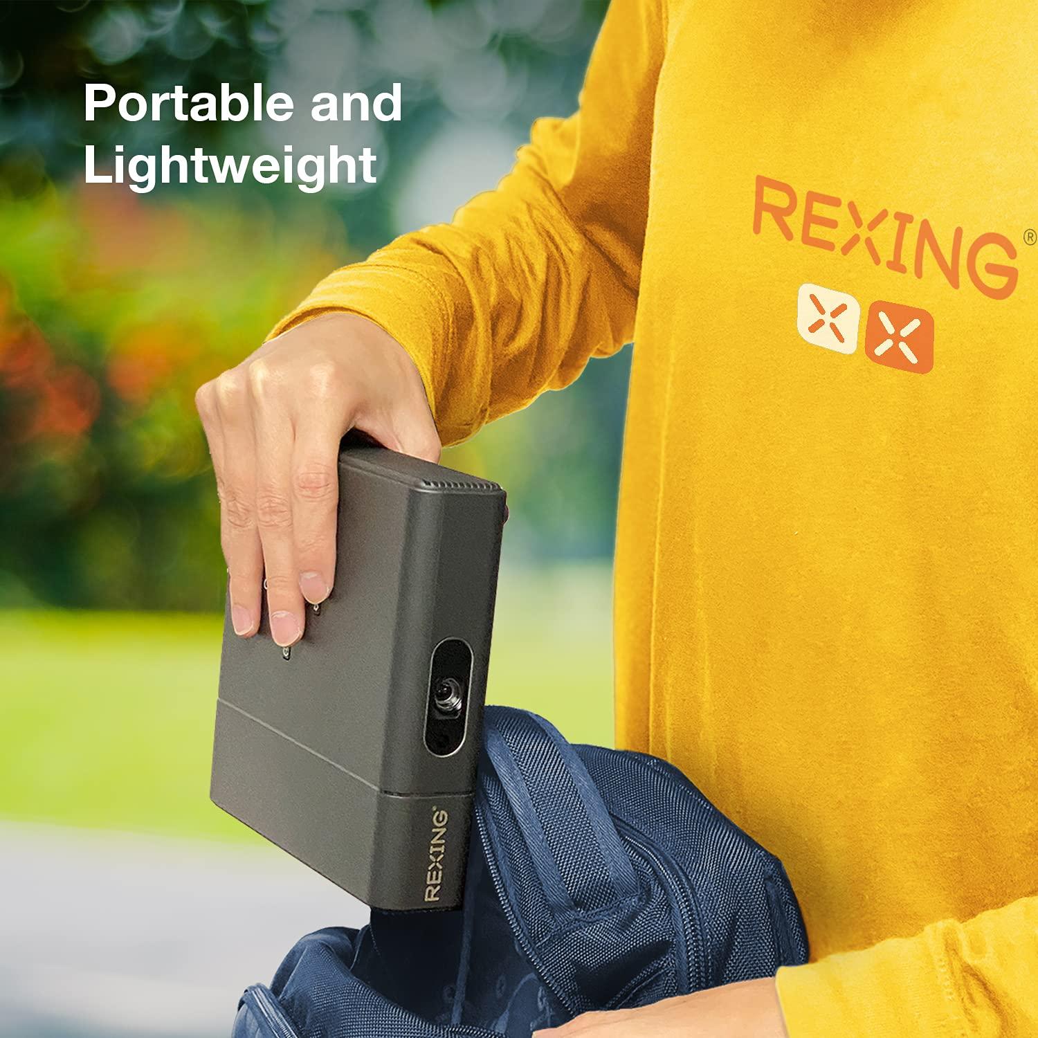 REXING REXING PK2 Smart Projector Full HD 350 ANSI Lumens,3D Video, Digital Zoom, 30-120 DLP Projector, Android, HDMI, USB, WiFi, Miracast, Youtube, Netflix, Included Swivel Stand, Home Entertainment