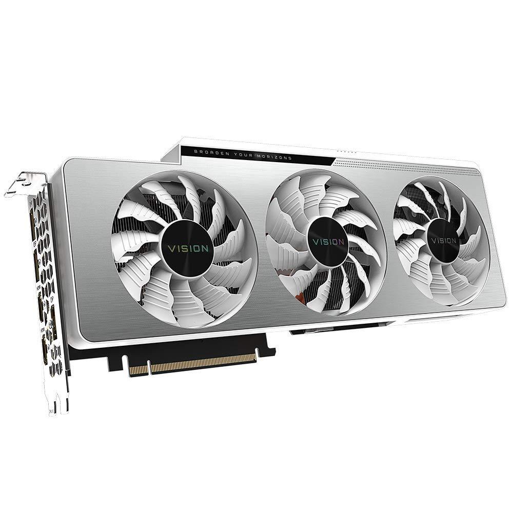 GIGABYTE GIGABYTE GeForce RTX 3080 Vision OC 10G Graphics Card, 3X WINDFORCE Fans, LHR, 10GB 320-bit GDDR6X, GV-N3080VISION OC-10GD REV2.0 Video Card
