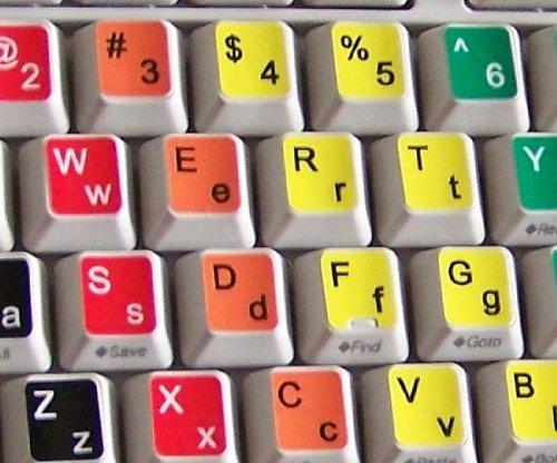 4Keyboard LEARNING ENGLISH COLORED STICKER FOR KEYBOARD (LOWER & UPPER CASE)
