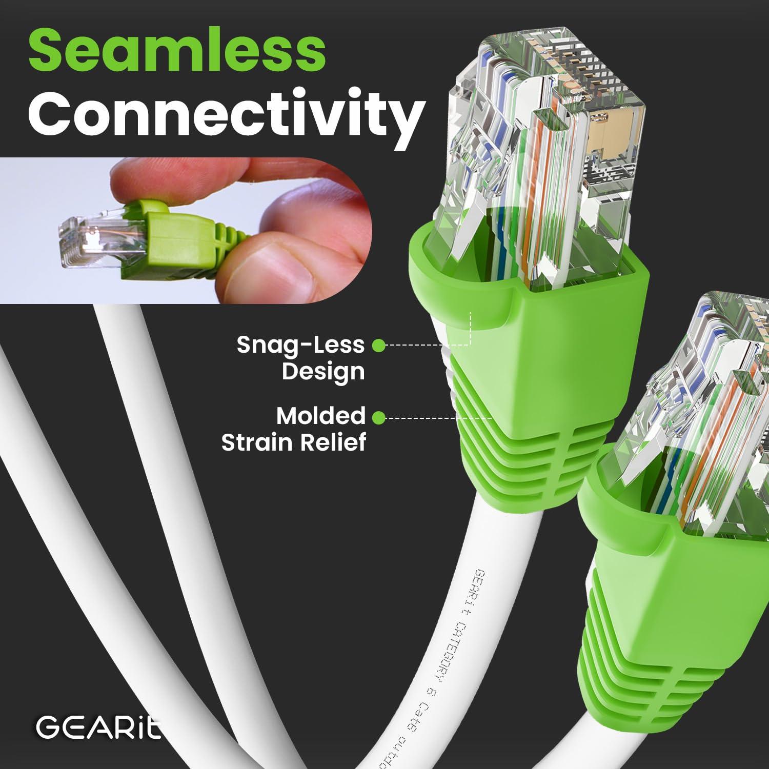 GEARit GEARit Cat6 Outdoor Ethernet Cable (30 Feet) CCA Copper Clad, Waterproof, Direct Burial, In-Ground, UV Jacket, POE, Network, Internet, Cat 6, Cat6 Cable - 30ft