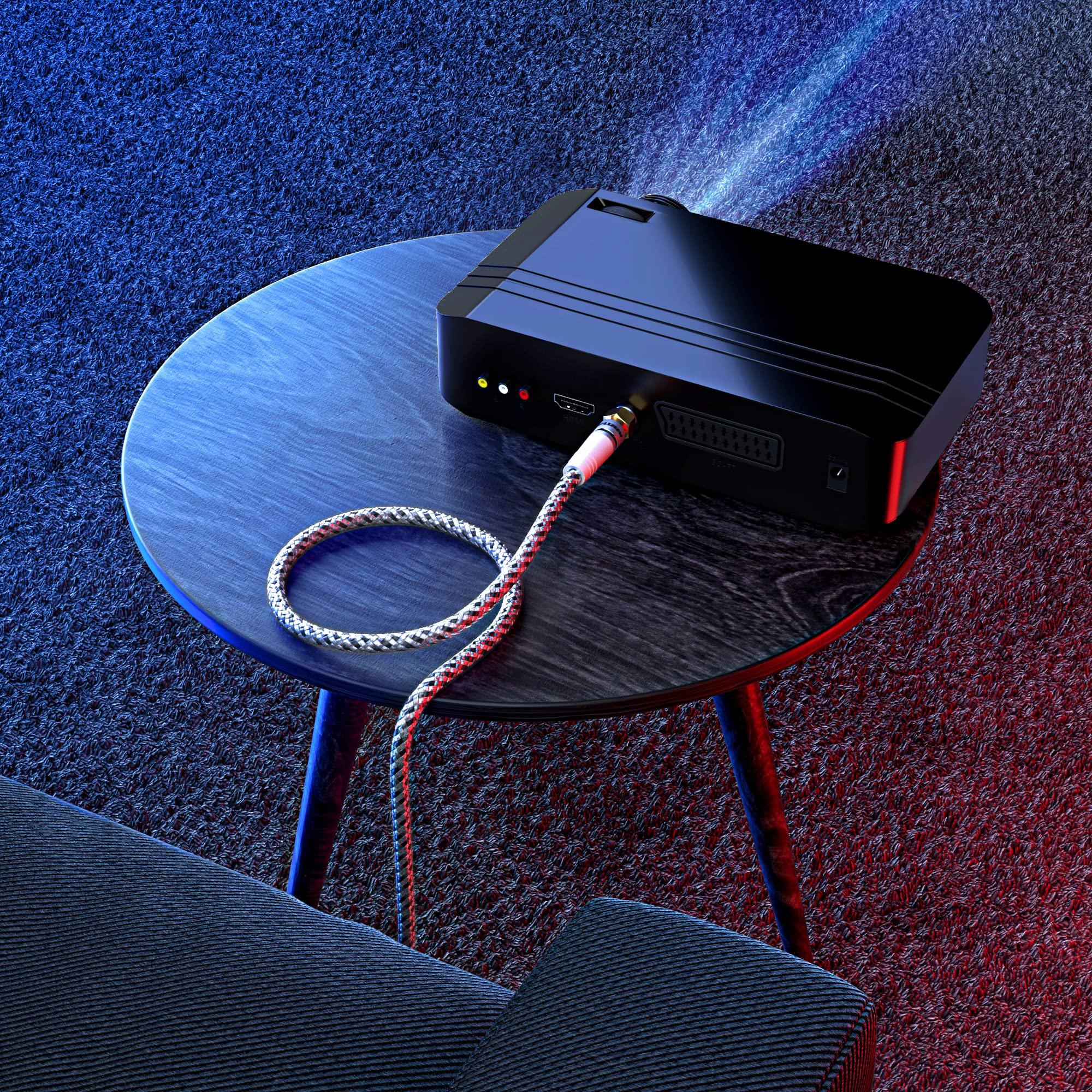 Maximm Coaxial Cable 3 Feet, 5 Pack, Durable Nylon Braided Black & White Coaxial Cable Wire, RG6 Coax Cable, Triple Shielded, TV Cable Wire, Antenna Wire