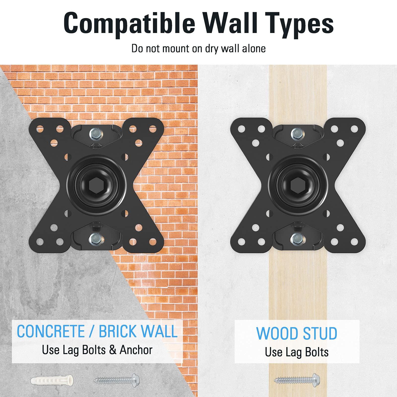 Mounting Dream Mounting Dream Monitor Wall Mount TV Bracket RV TV Mount for Most 10-26 inch TVs and Monitors, Small TV Mount with Swivel Tilt Rotation, Monitor Mount up to VESA 100x100mm and 33LBS