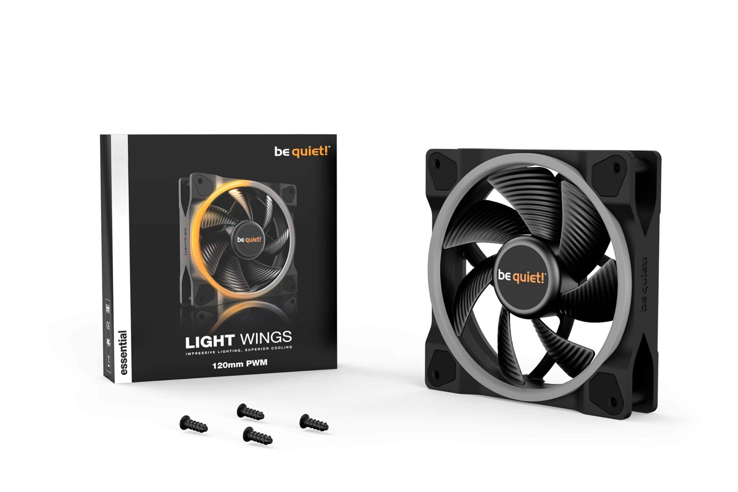 be quiet! be quiet! Light Wings 120mm PWM Premium ARGB Premium Low Noise Cooling Fan | 4-Pin | Black | BL072