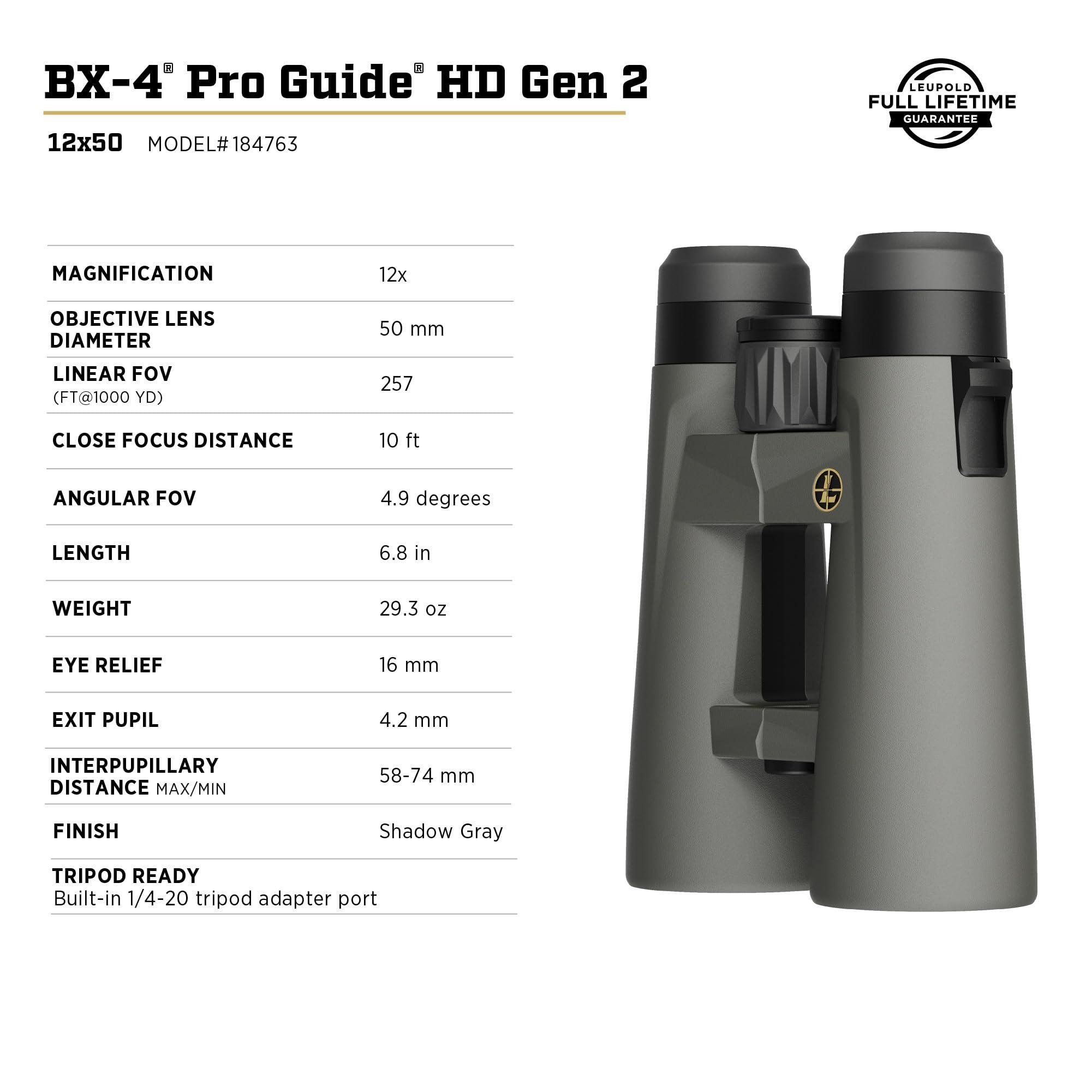 Leupold Leupold BX-4 Pro Guide HD Binoculars, 12x50mm Gen 2 (184763)