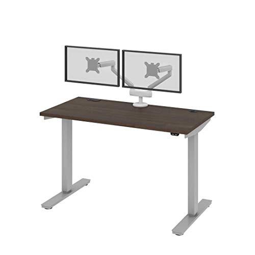Bestar Bestar Upstand Standing Desk with Dual Monitor Arm, Ergonomic Electric Table for Home Office, 48W x 24D, Antigua